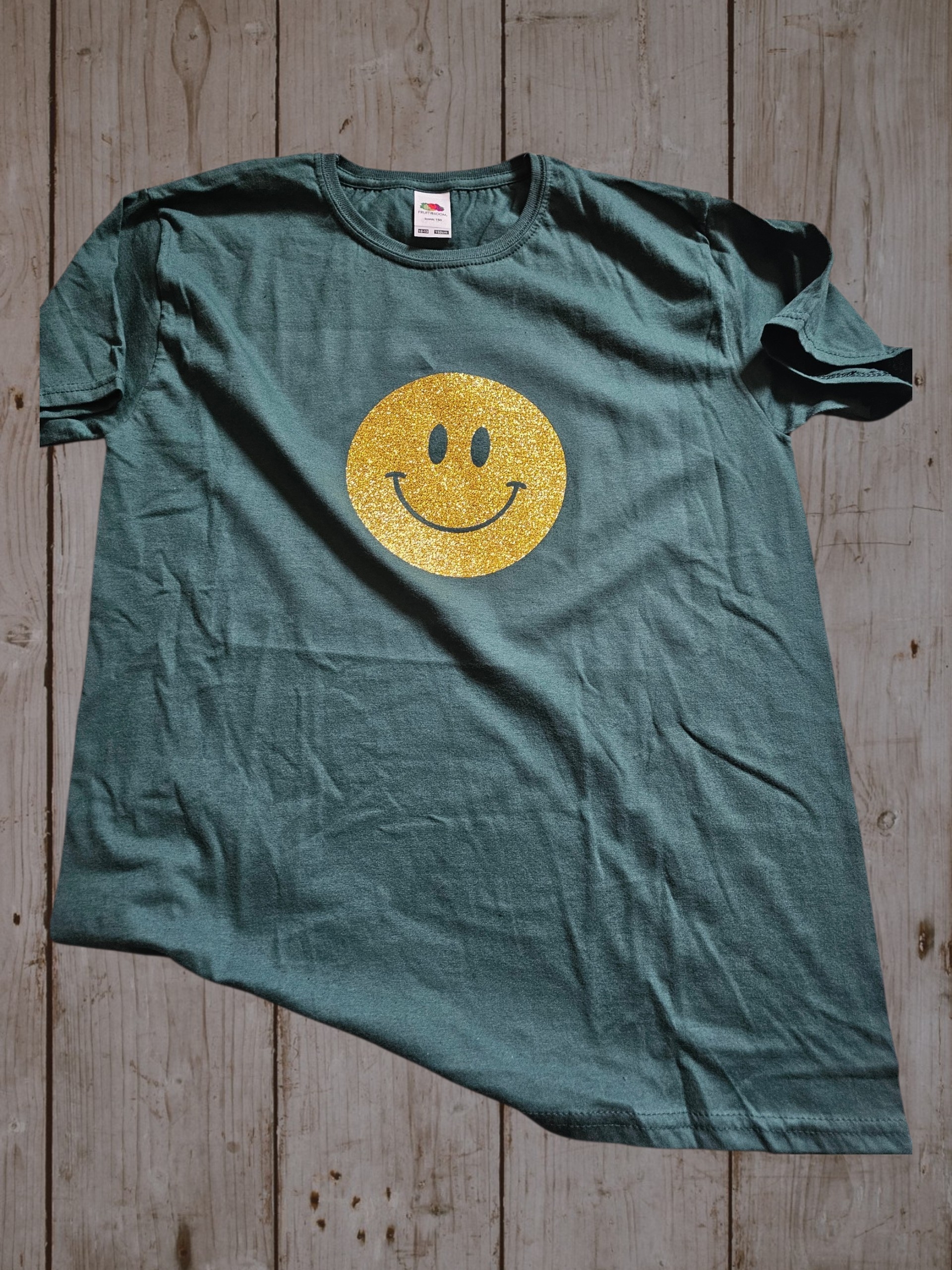 Shirt Smiley Gold Glitzer