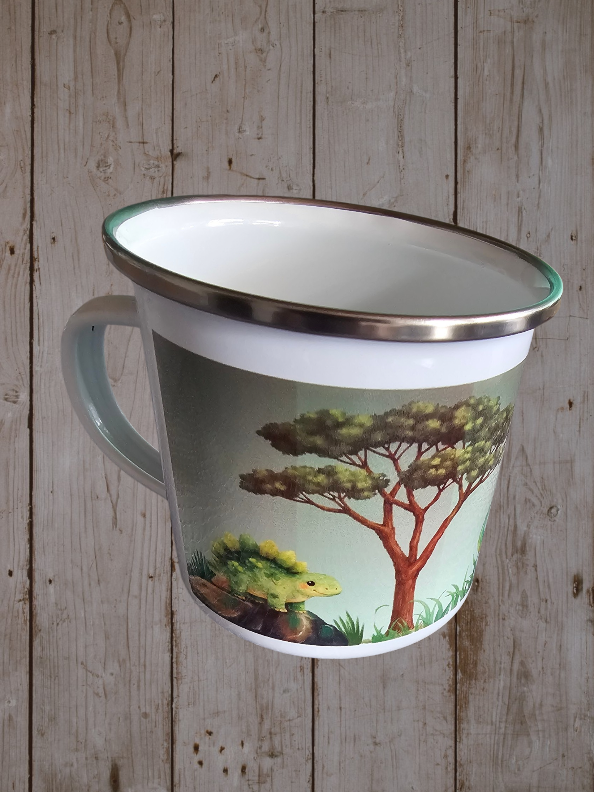 Emaille Tasse Dinozauber