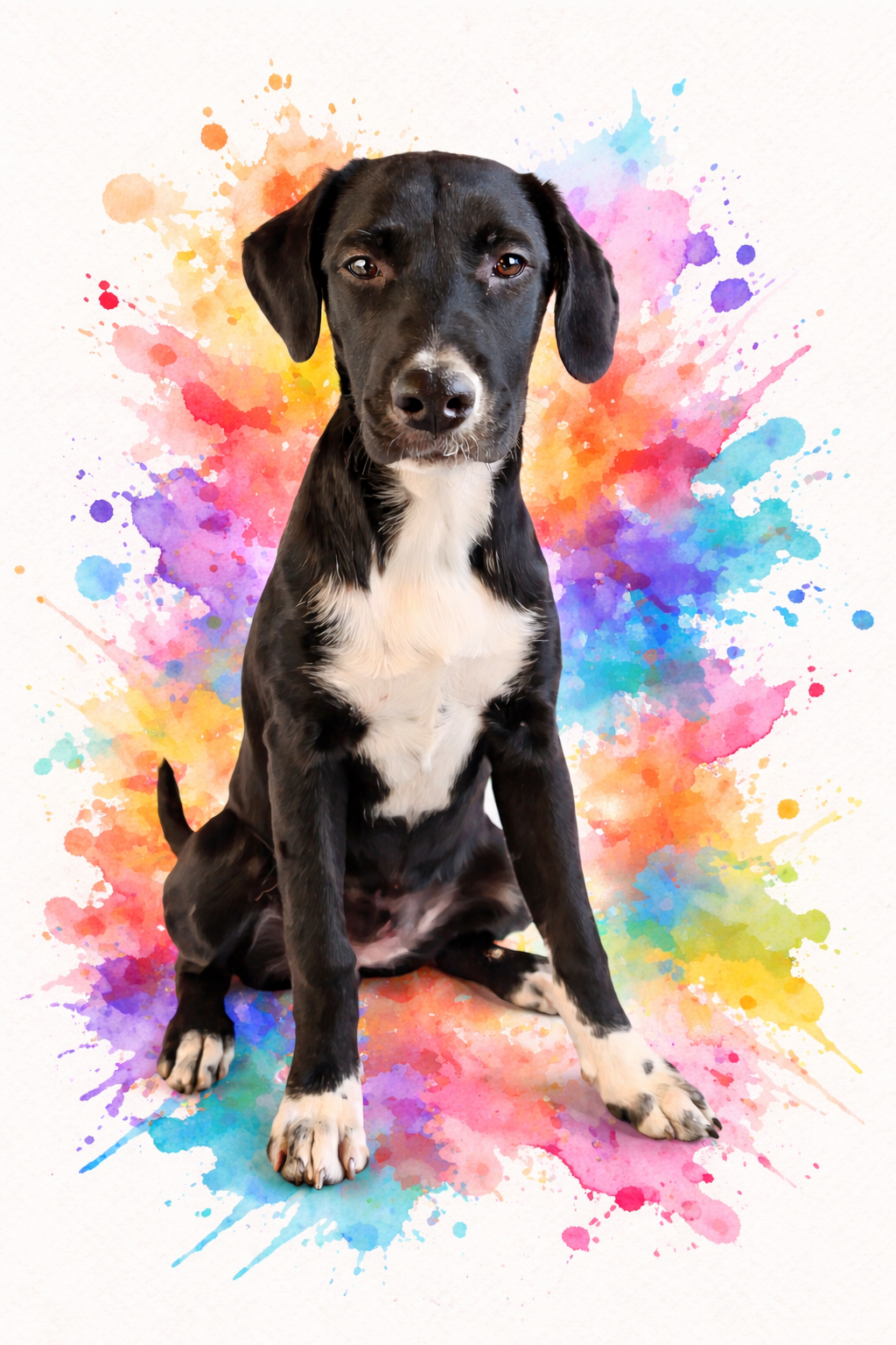 Splash Hund . Digitale Datei A4/A3