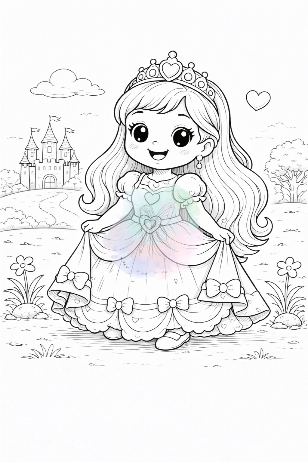 Ausmalbild - Prinzessin