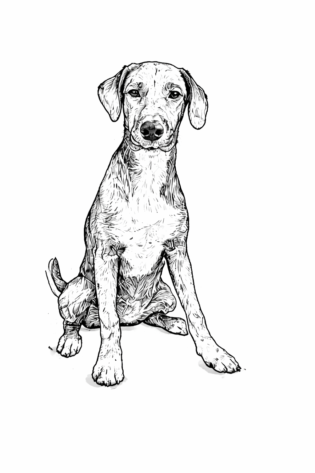 Hund in Lineart - Digitale Datei A4/A3