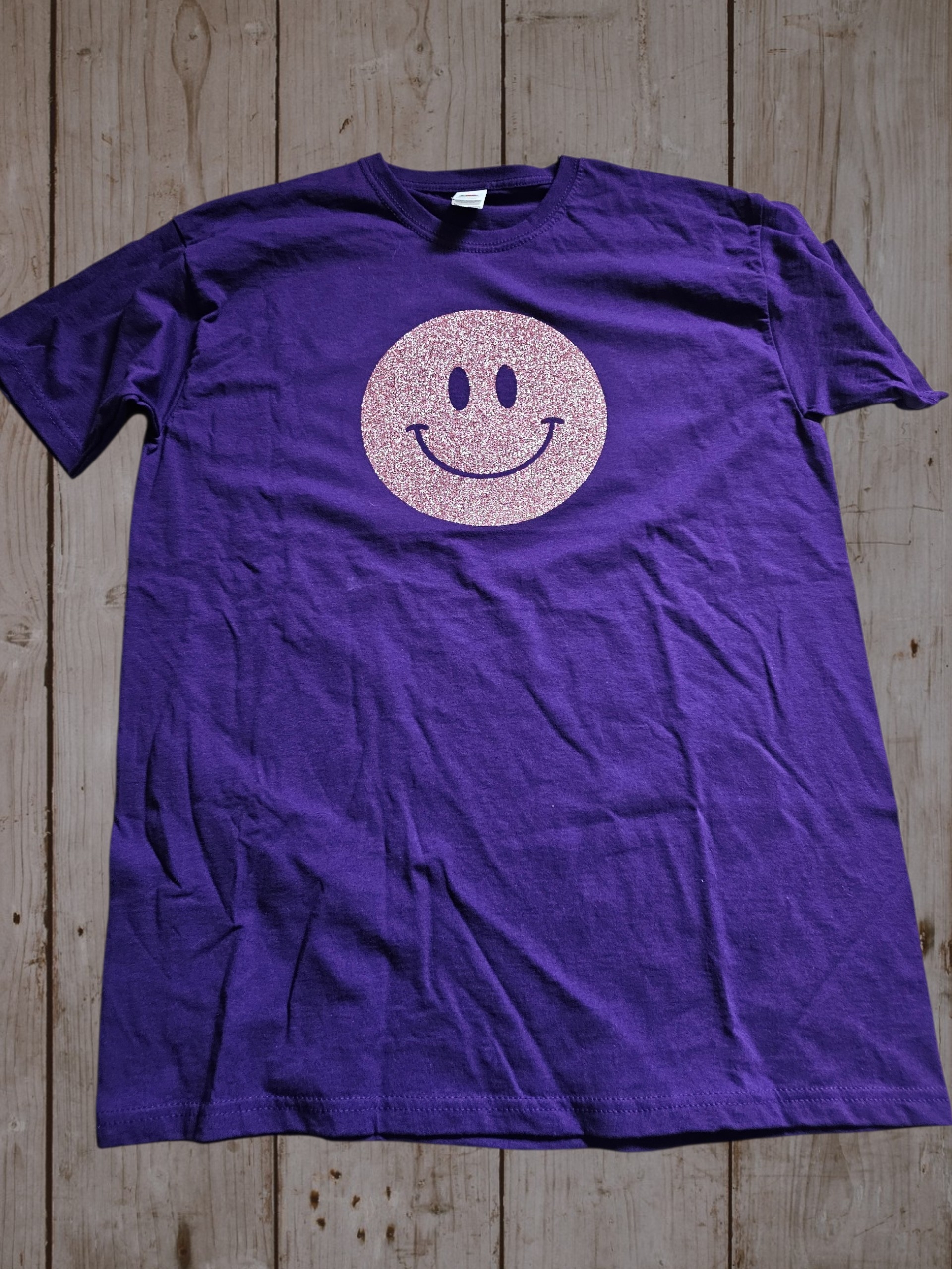 Shirt Smiley Pink Glitzer